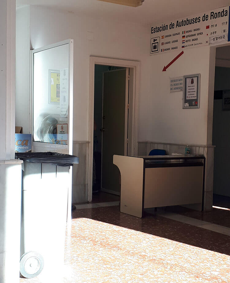 Baggage room in Ronda bus station