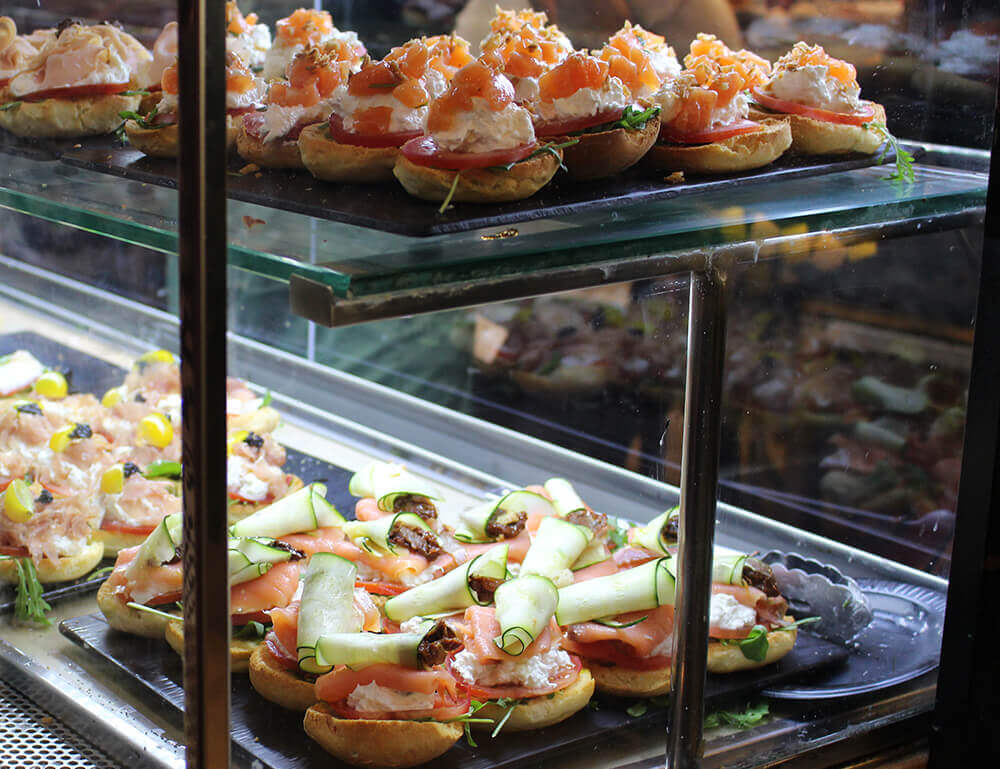 Open sandwiches in Mercado de San Miguel in Madrid