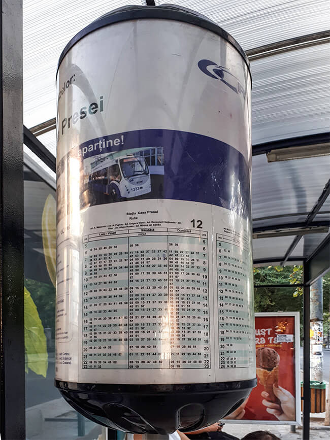 Trolleybus timetable