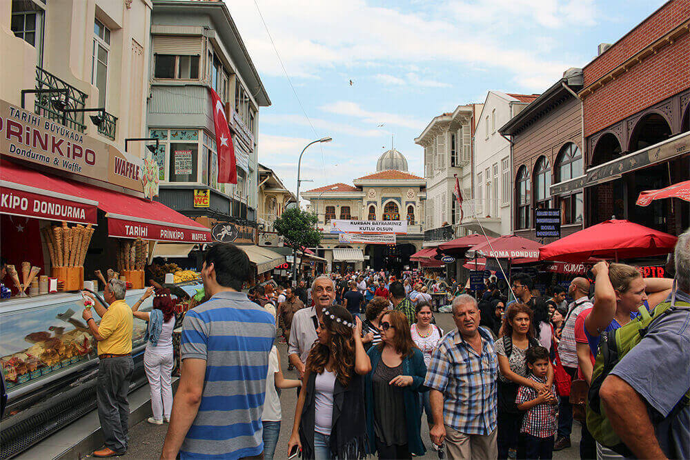 first street on buyukada on Prince Islands, Istanbul