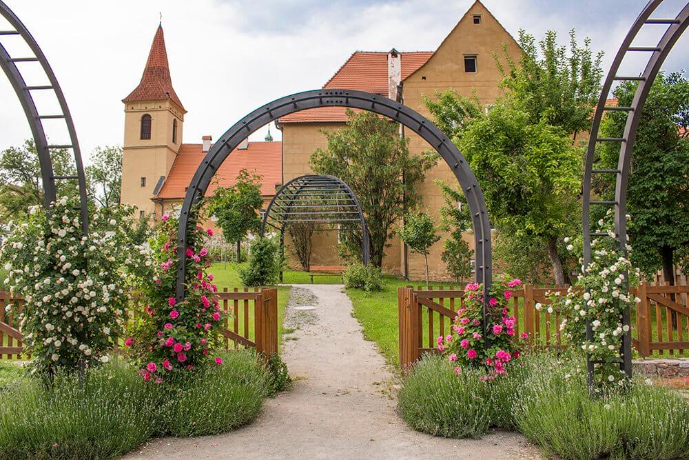 Monastery-of-the-Minorites-of-the-Poor-Clares-and-he-garden-in-Cesky-Krumlov in Czech Republic