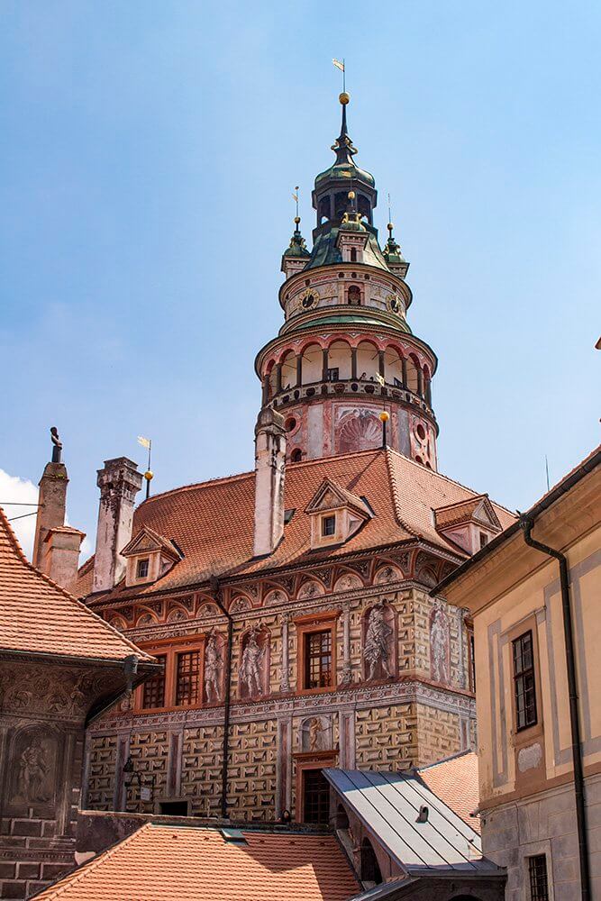 The-Tower-of-Cesky-Krumlov-Castle in Czech Republic